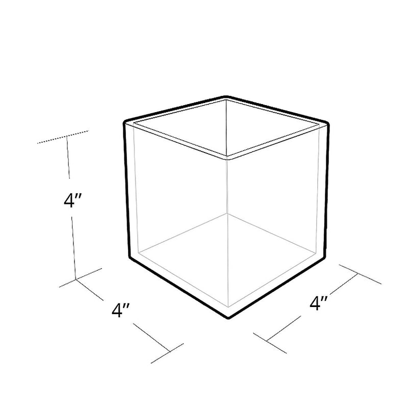 Azar Displays Cube Crystal Styrene Bin