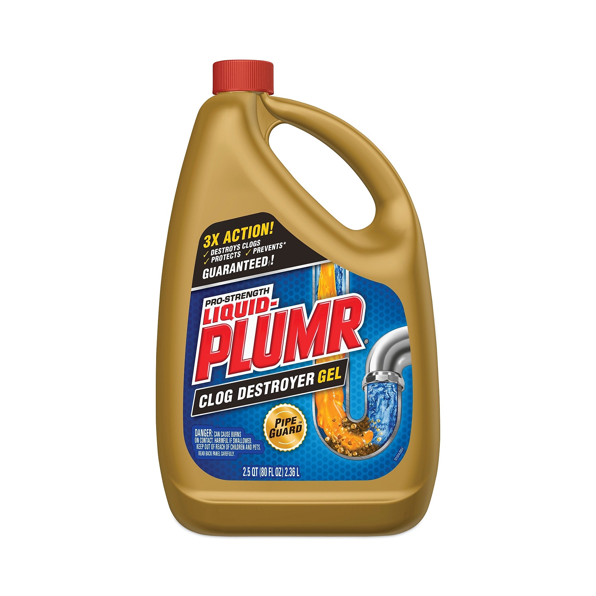 Liquid Plumr Clog Destroyer + PipeGuard, Gel, 80 oz, 6/Carton (CLO00228CT)