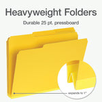 Pendaflex Recycled File Folder, 1-Tab, Assorted, Letter Size, Yellow, 25/Box (1007022)