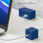 Function101 Cable Blocks, Magnetic Cable Organizers, Blue, 3/Pack (F101-CBXL3)