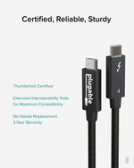 Plugable 6.56' USB C Power Cable, Black (TBT4-40G2M)
