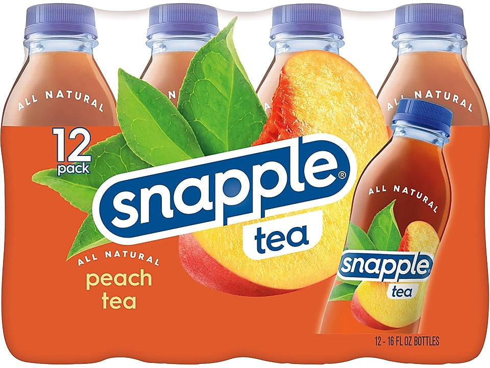 Snapple Peach Tea, 16 oz., 12 Bottles/Pack, 2 Packs/Carton (92816918)
