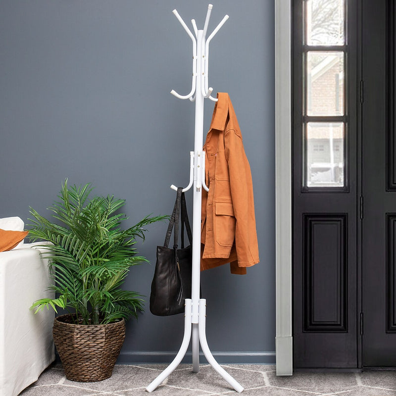 Mind Reader Freestanding Coat Rack, White, Metal (COATRACK11-WHT)