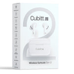 Cubitt Gen 2 Wireless Active Noise Canceling Earbuds, Bluetooth, White (CTEG2-7)