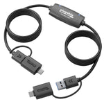 Plugable 6.6' USB Data Transfer Cable with USB-C Adapters (USBC-TRAN)