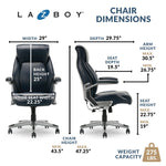 La-Z-Boy Meyer Ergonomic Bonded Leather Swivel Executive Chair, Navy (60082-NVY)