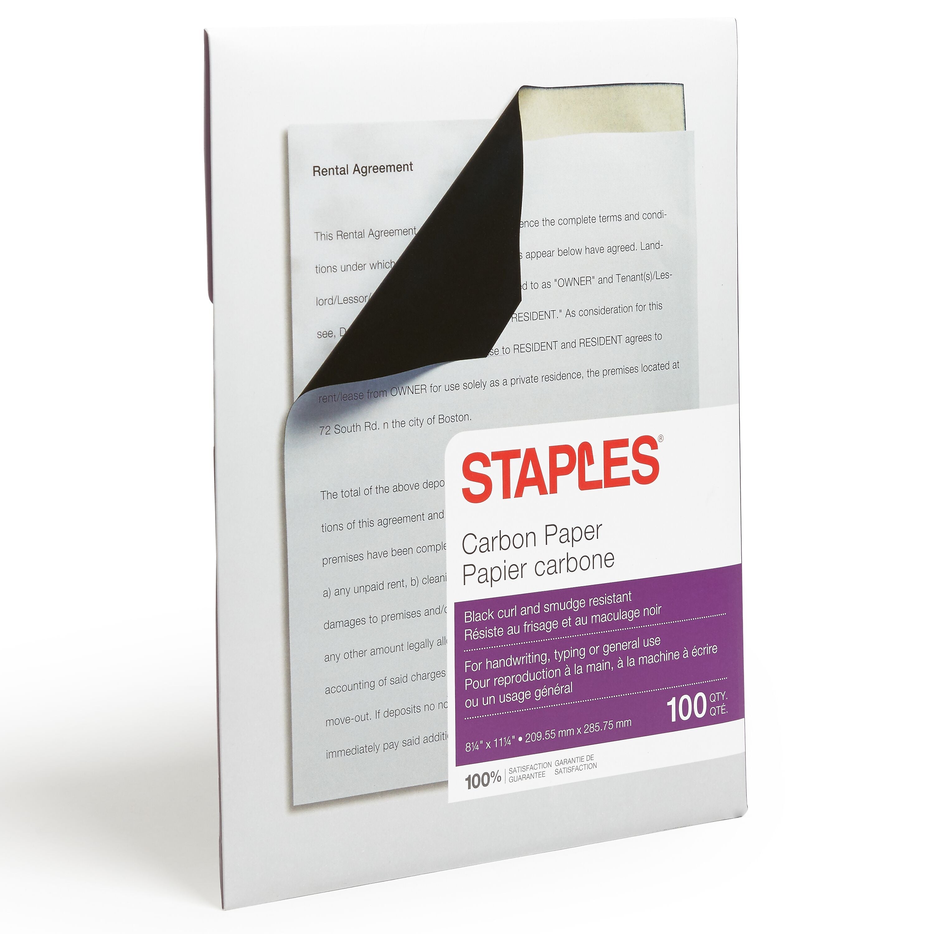 Staples® 8.25" x 11.25" Medical Carbon Paper, Black, 100 Sheets/Ream, /Box (ST34694)