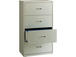 Hirsh HL1000 Series 4-Drawer Lateral File Cabinet, Letter/Legal Size, Lockable, 52.5"H x 30"W x 18.63"D, Light Gray (19440)