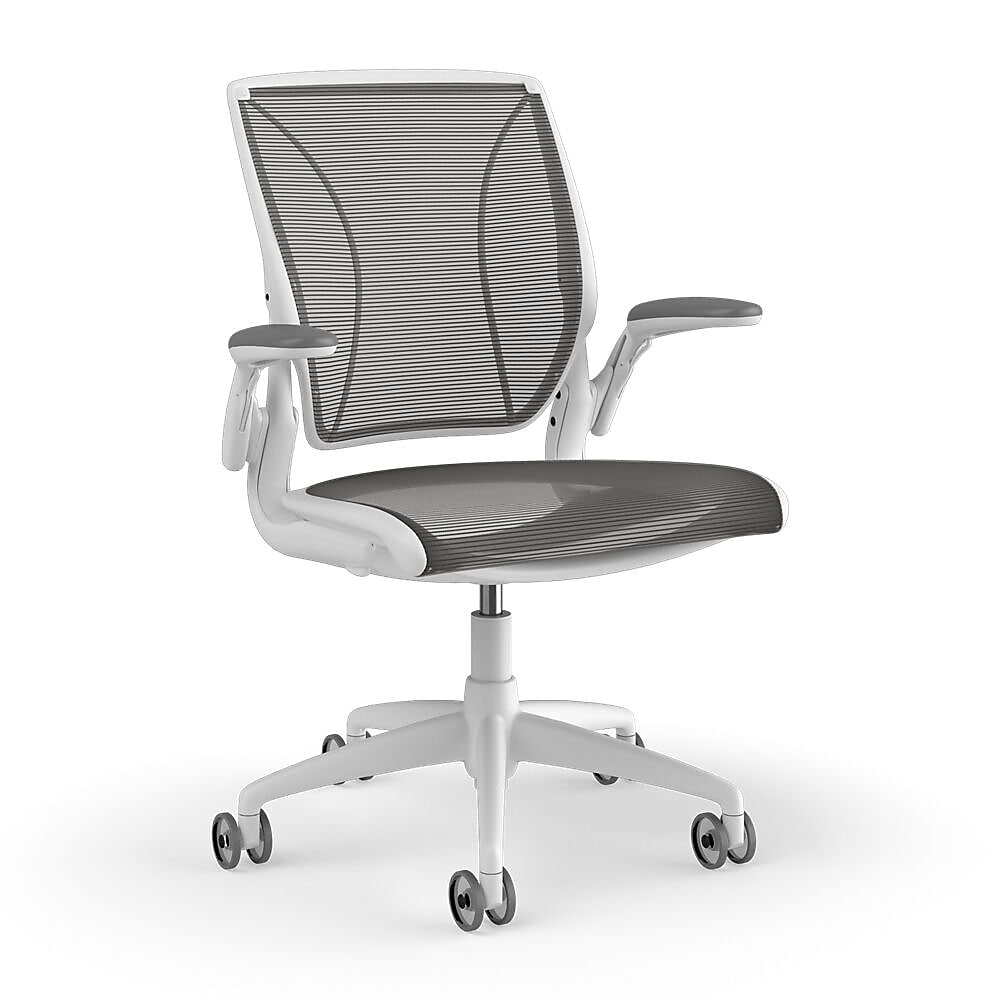 Humanscale Diffrient World Ergonomic Mesh Swivel Task Chair, White/Black (W11BN10N10SHNSC)