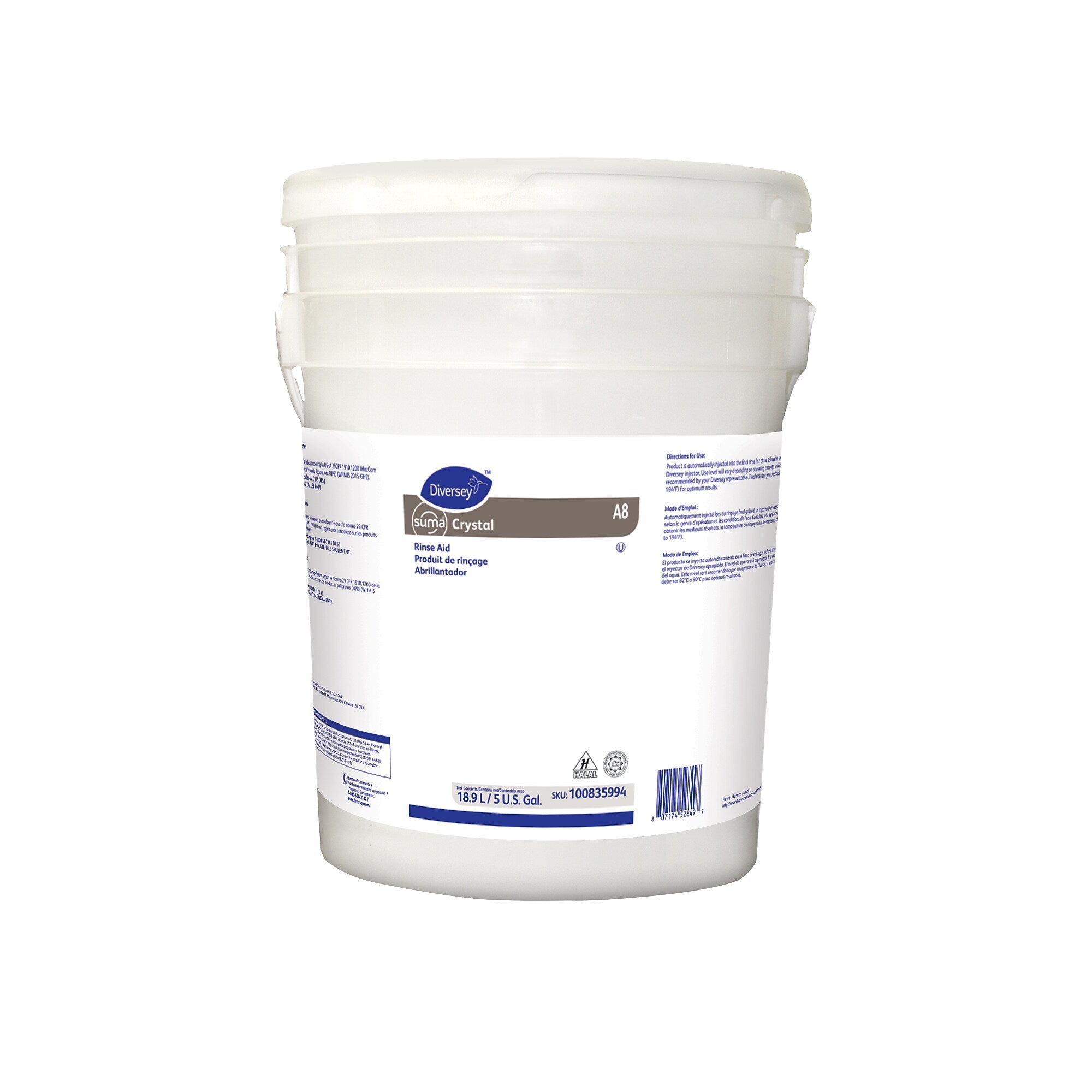 Diversey Suma Crystal A8, Characteristic Scent, 18.9 L Container (DVO100835994)