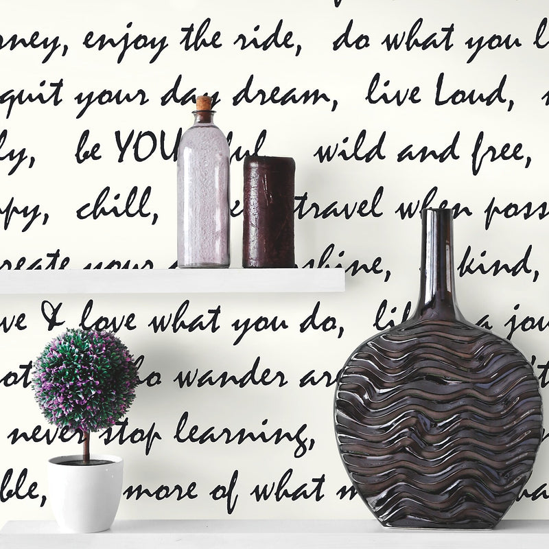 York Wallcoverings Dream Big Script Peel and Stick Wallpaper (RMK9005WP)