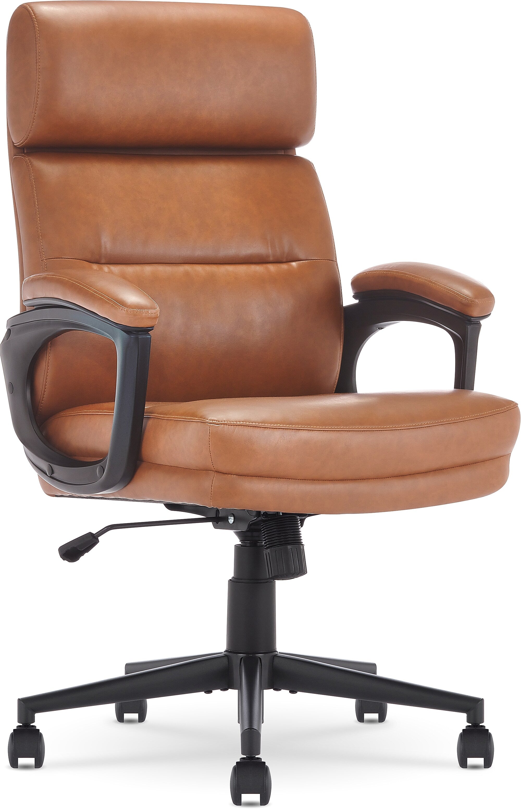 Click365 Classic Ergonomic Bonded Leather Swivel Executive Chair, Cognac (CCHR10022A)