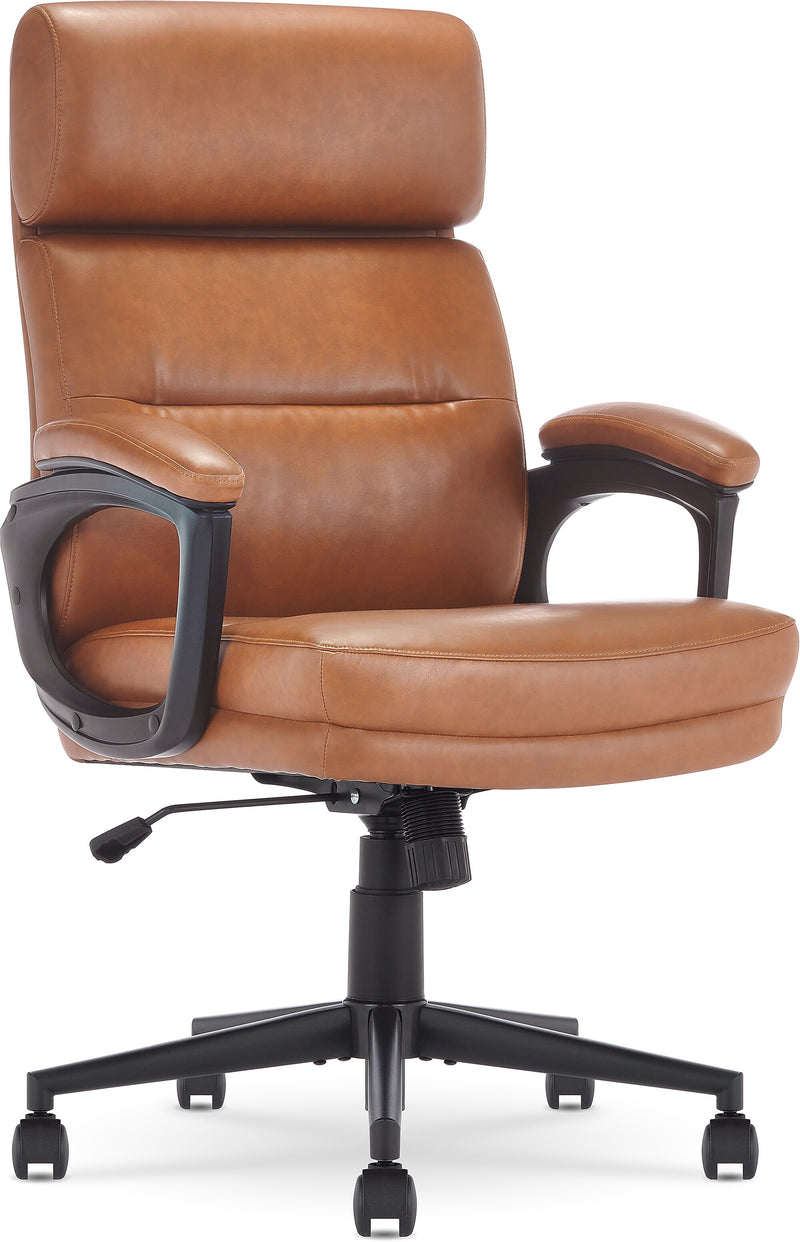 Click365 Classic Ergonomic Bonded Leather Swivel Executive Chair, Cognac (CCHR10022A)
