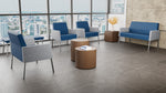 Lesro Mystic Lounge Vinyl Guest Chair, Patriot Plus Blue Ridge/Adler Gray Flannel/Silver (ML1101.SSV-02PPBR.03PPBR.04ADGF)