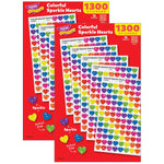 Trend Enterprises Colorful Sparkle Hearts Value Pack, Multicolored, 1300/Pack, 2/Packs/Bundle (T-46936-2)