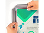 Azar Poster Holder, 8.5" x 11", Wall Mounted, Silver, Plastic, 4/Pack (300336-SLV-4PK)