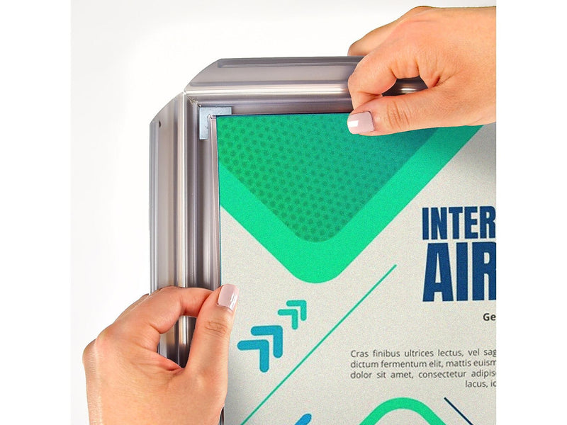 Azar Poster Holder, 8.5" x 11", Wall Mounted, Silver, Plastic, 4/Pack (300336-SLV-4PK)