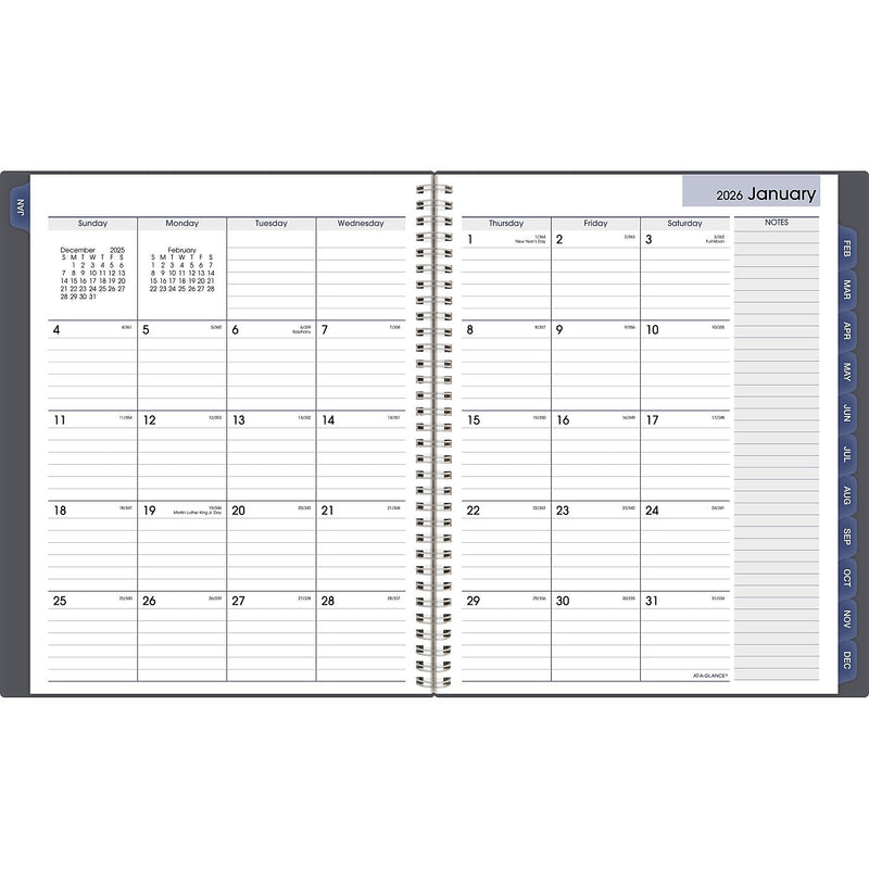 2026 AT-A-GLANCE DayMinder 8.5" x 11" Weekly & Monthly Appointment Book, Plastic Cover, Gray (GC520-07-26)
