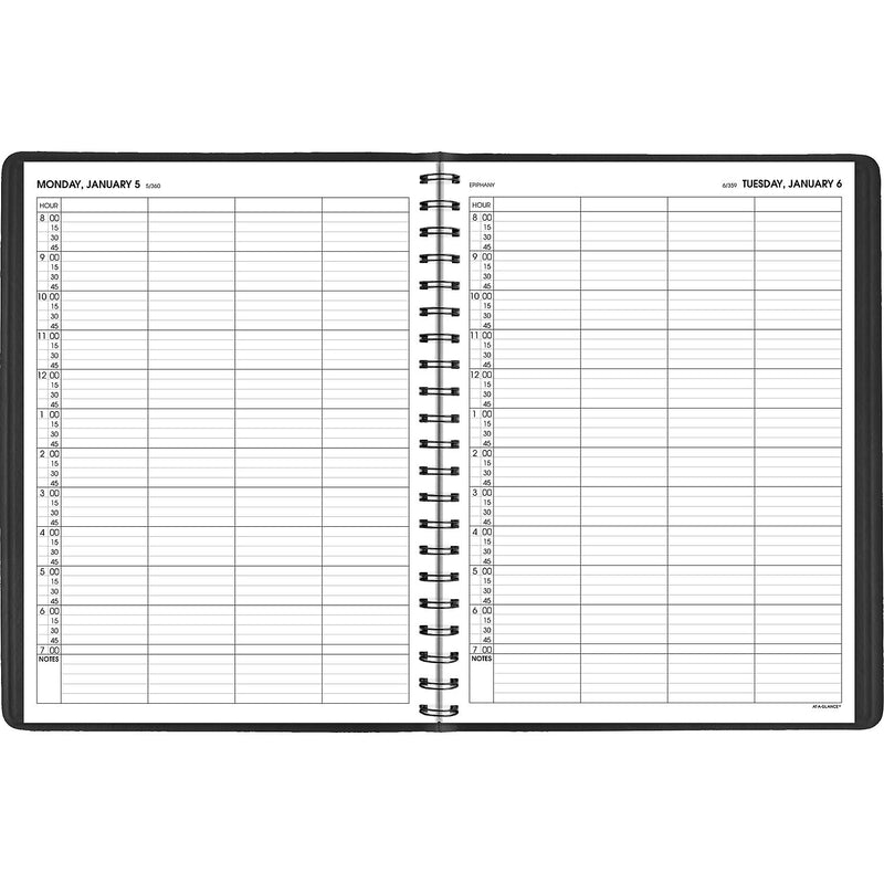 2026 AT-A-GLANCE 8" x 11" Calendar Year/Daily Appointment Book, Faux Leather Cover, Black (70-822-05-26)