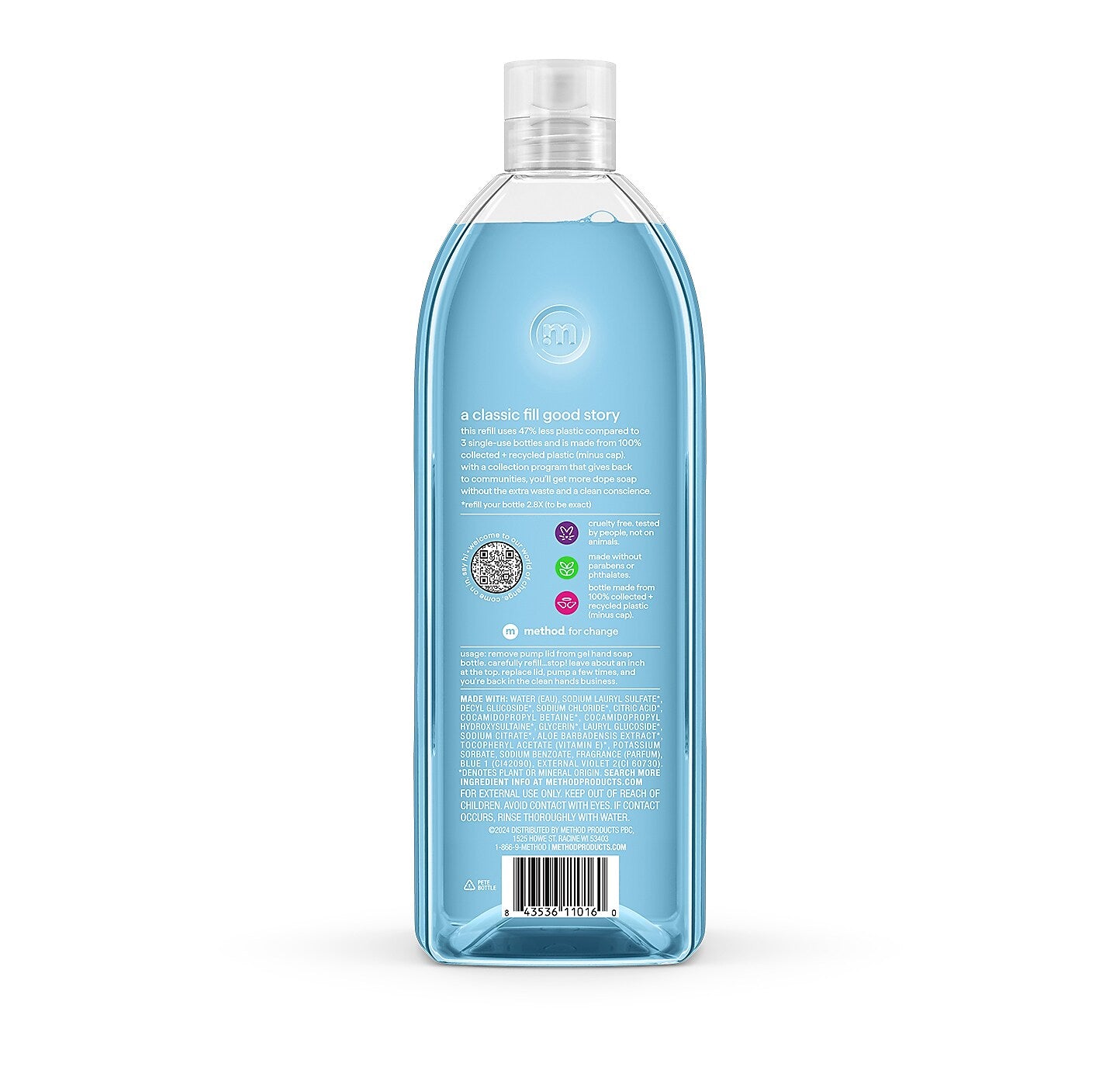 Method Gel Hand Soap Refill, Sea Minerals Scent, 34 Fl. Oz. (328105)
