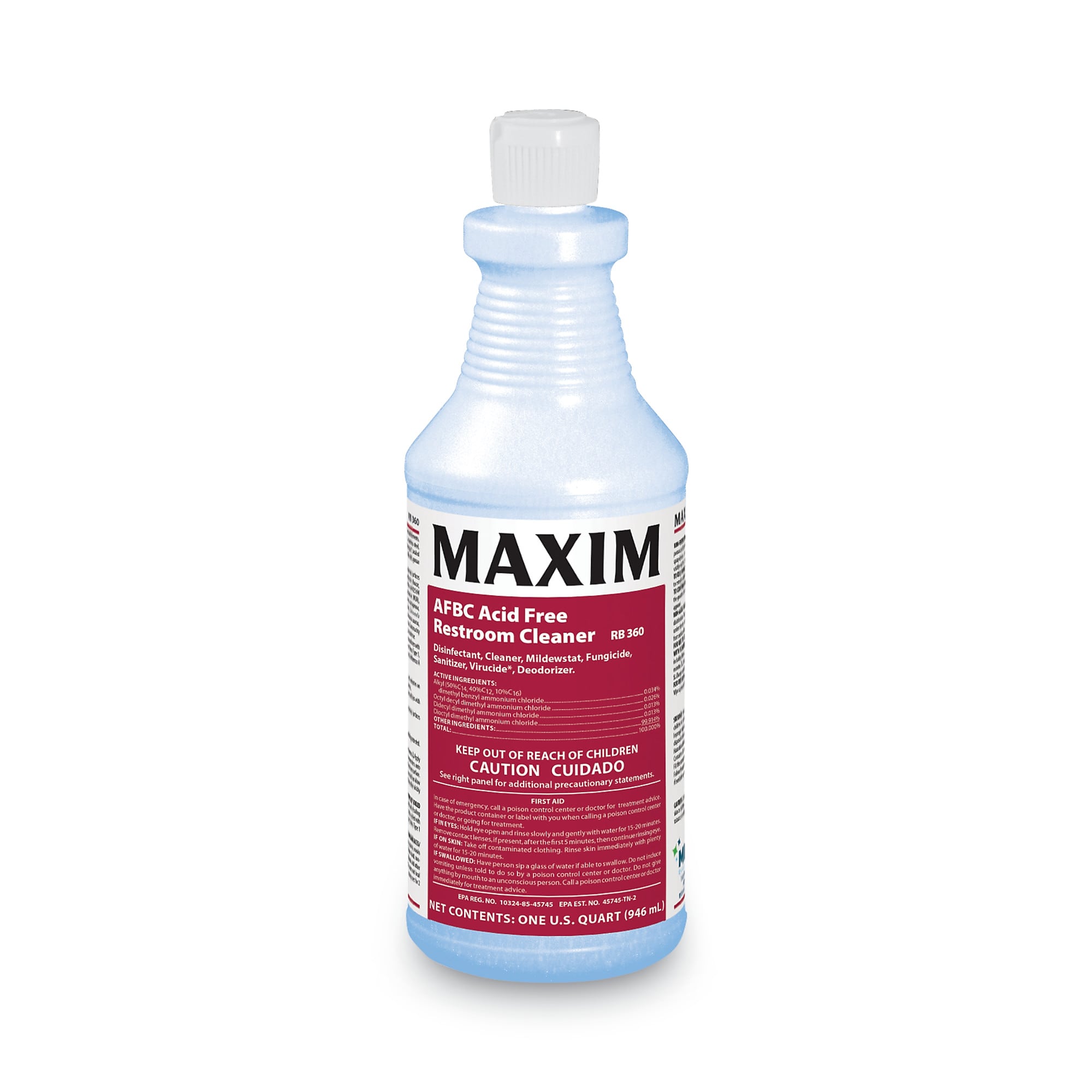 Maxim AFBC Acid-Free Restroom Cleaner, Safe-to-Ship, Fresh Scent, 32 oz Bottle, 6/Carton (MLB03600086)
