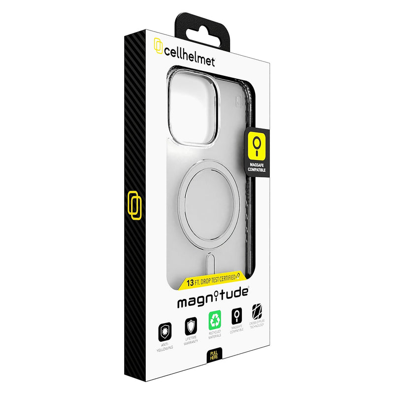 cellhelmet Magnitude Series MagSafe Phone Case for iPhone 16 Pro Max, Shock Absorbing, Crystal Clear (CM-107-CC)