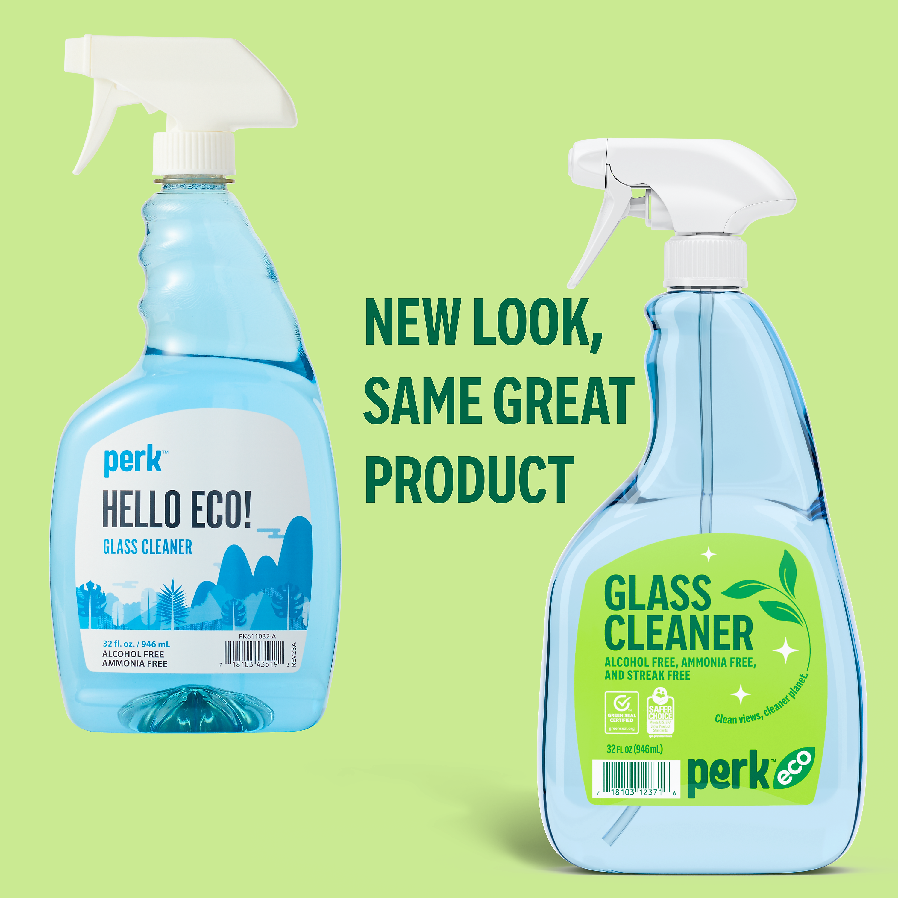 Perk Eco Glass Cleaner, Ready To Use, 32 oz. (PK611032-A)