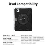 CODi Rugged Case iPad Air 11" (M2, M3), iPad Pro 11" (4th, 3rd, 2nd, 1st Gen), iPad Air 10.9" (5th, 4th Gen), Black (C30705089)