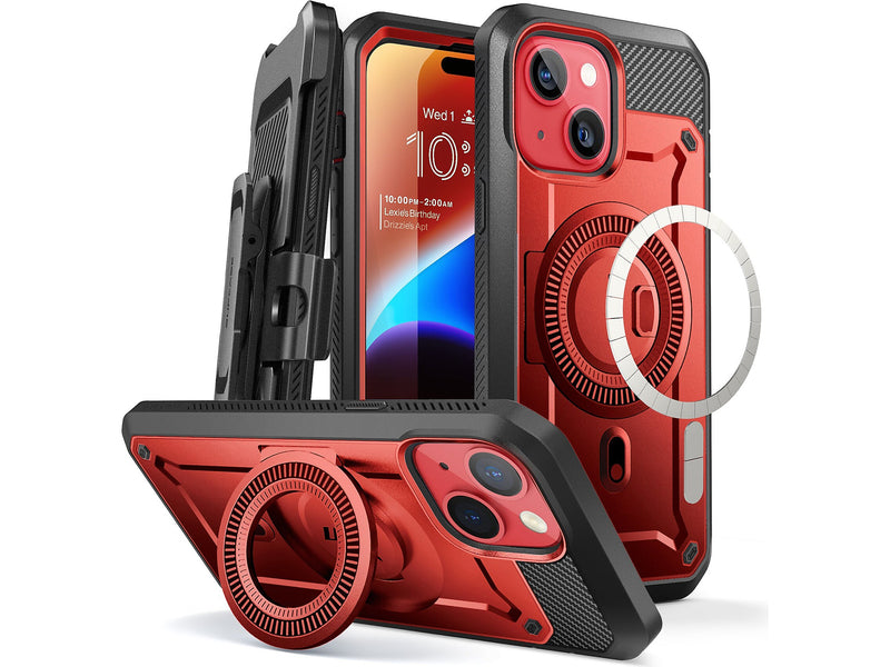 SupCase Unicorn Beetle PRO MAG Rugged Case for iPhone 15, Metallic Red (SUP-iPhone2023-6.1-MagPro-SP-Ruddy)