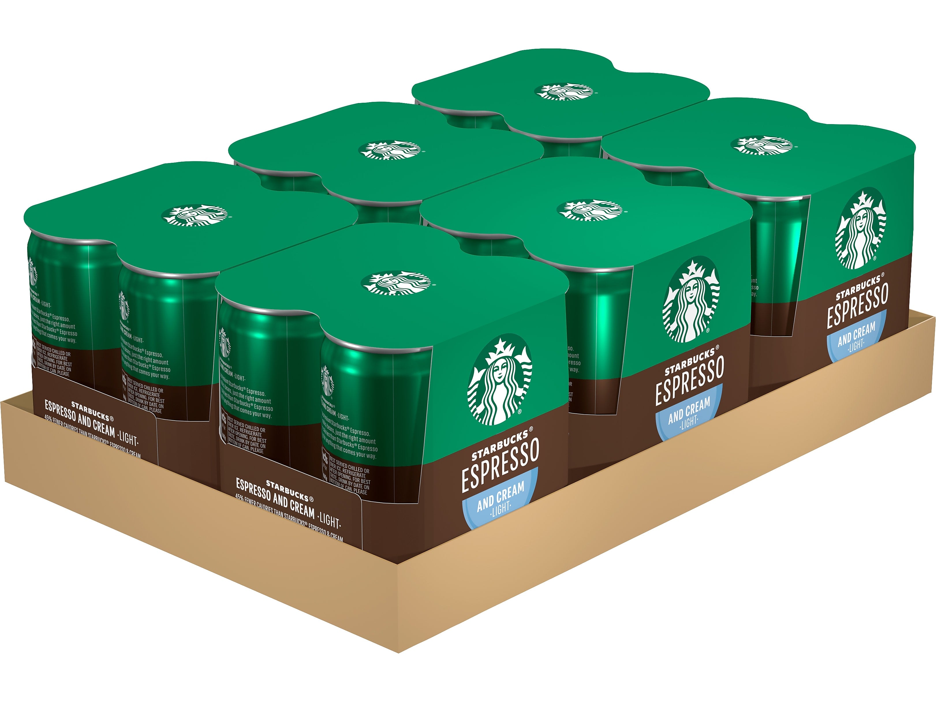 Starbucks Doubleshot Espresso & Cream Light Cold Brew Coffee, 6.5 fl. oz., 24/Carton (17544)