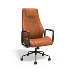 Staples® Laconia Ergonomic Leather Swivel Manager Chair, Brown (HLC-3932)