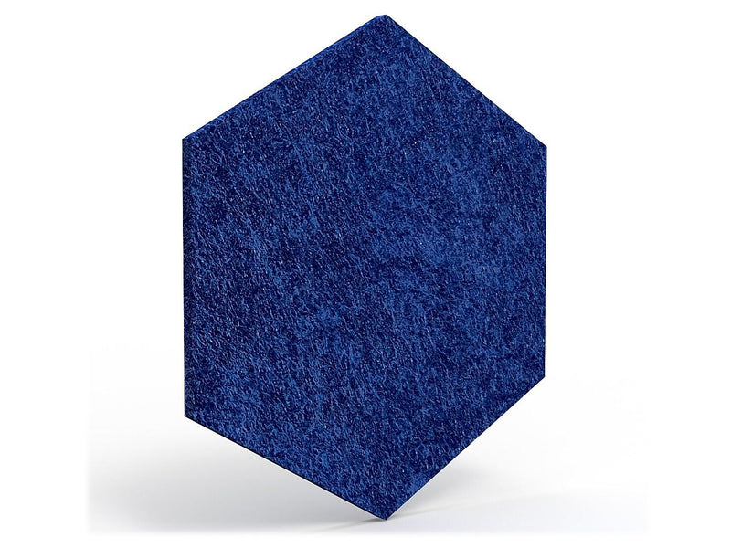 Luxor Reclaim Stick-On Decorative Acoustic Panels, 11"H x 9.5"W, Navy Blue PET, 6/Pack (RCLMHEX051)