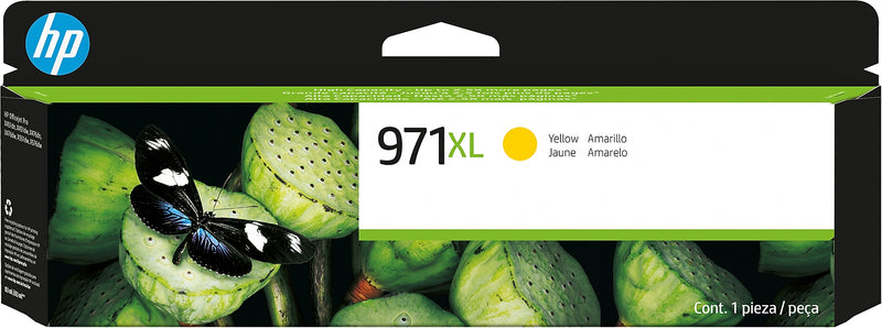 HP 971XL Yellow High Yield Ink Cartridge, Prints Up to 6,600 Pages (CN628AM)