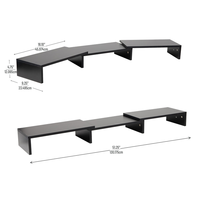 Mind Reader Adjustable Dual Monitor Stand, Up to 44 lbs., Black (MDFMOND-BLK)