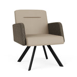 Lesro Willow Vinyl Lounge Chair, Patriot Plus Concrete/Adler Peppercorn/Black (WL1101.SBK-02PPCN.03PPCN.04ADPN)