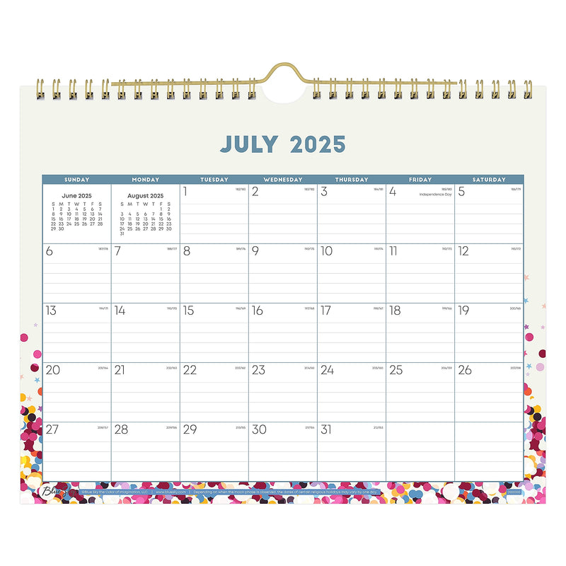 2025-2026 Blue Sky Star Confetti Bright 11" x 8.75" Academic Monthly Desk Pad Calendar (148671-A26)