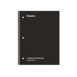 Staples 1-Subject Notebook, 8" x 10.5", College Ruled, 70 Sheets, Black (ST27499C)
