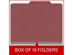 Medical Arts Press Pressboard Classification Folder, 2 Dividers, 2" Expansion, Letter Size, Dark Red, 10/Box