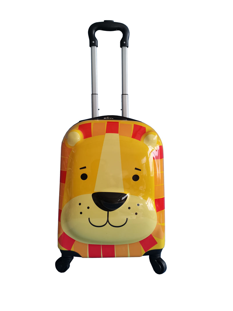 TUCCI 11" Hardside Carry-On Suitcase, 4-Wheeled Spinner, TSA Checkpoint Friendly, Yellow (T0396-LionBuddy)