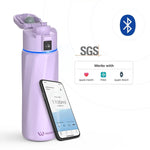 WaterH BOOST Stainless Steel Triple Wall Insulated Smart Water Bottle, 24 oz., Purple (B003-24OZ-PL)