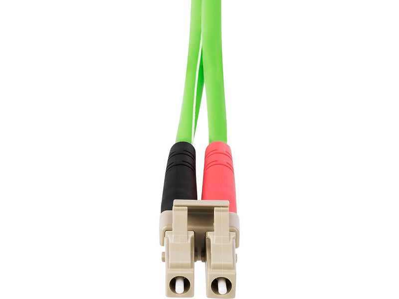 StarTech 15m (49.2ft) LC to LC (UPC) Duplex OM5 Multimode Fiber Optic Patch Cable, 50/125, Green (LCLCL-15M-OM5-FIBER)