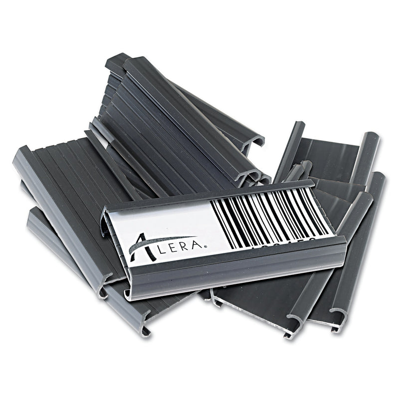 Alera Blank Label Holders, 3" x 1", Gray , 10/Pack (ALESW59ST)