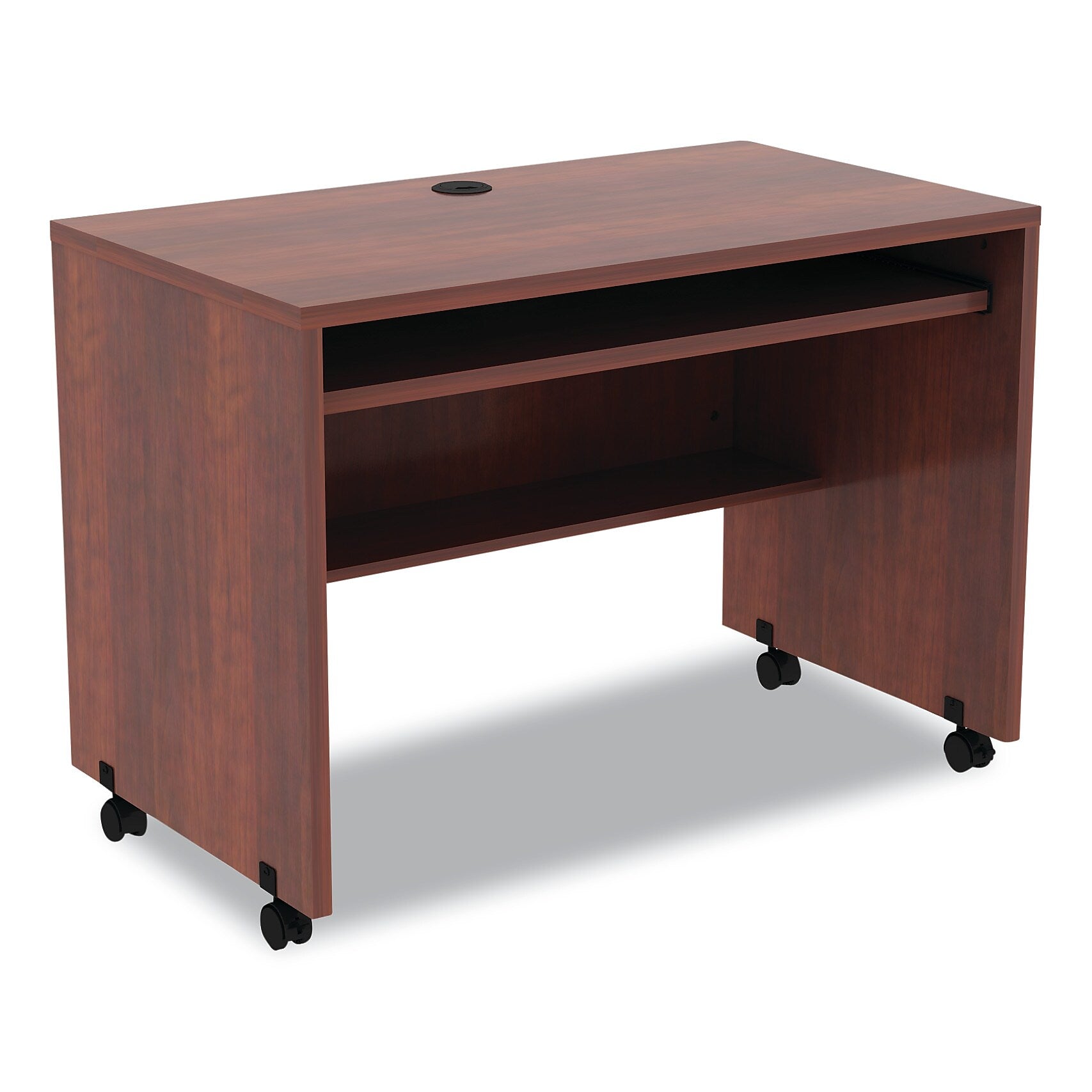 Alera Valencia Series Mobile Workstation Desk, Medium Cherry (ALEVA204224MC)