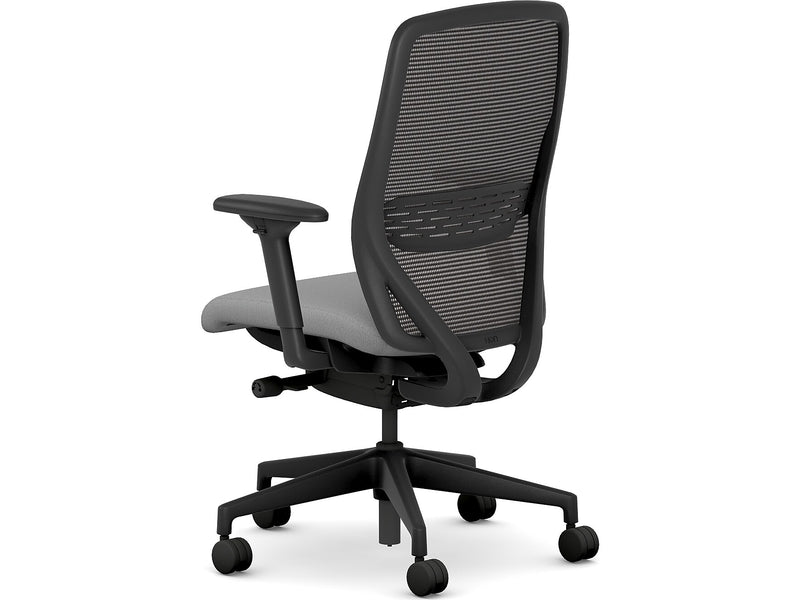 HON Nucleus Fabric/Mesh Swivel Task Chair, Frost/Black (HNR1KD.Y2.STC.A.H.IM.CU22.BL.SB.T)