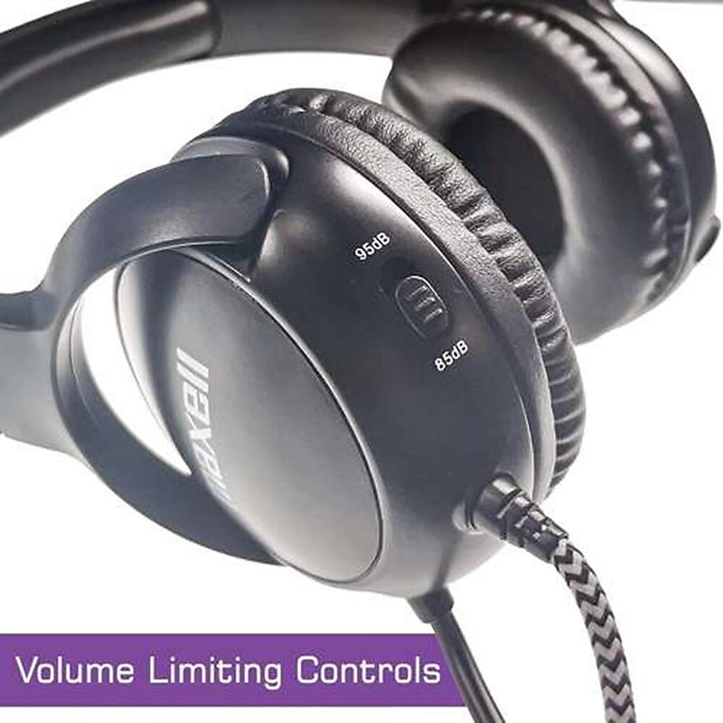 Maxell Kids Safe On-Ear Headphones, Black (MAX198021)