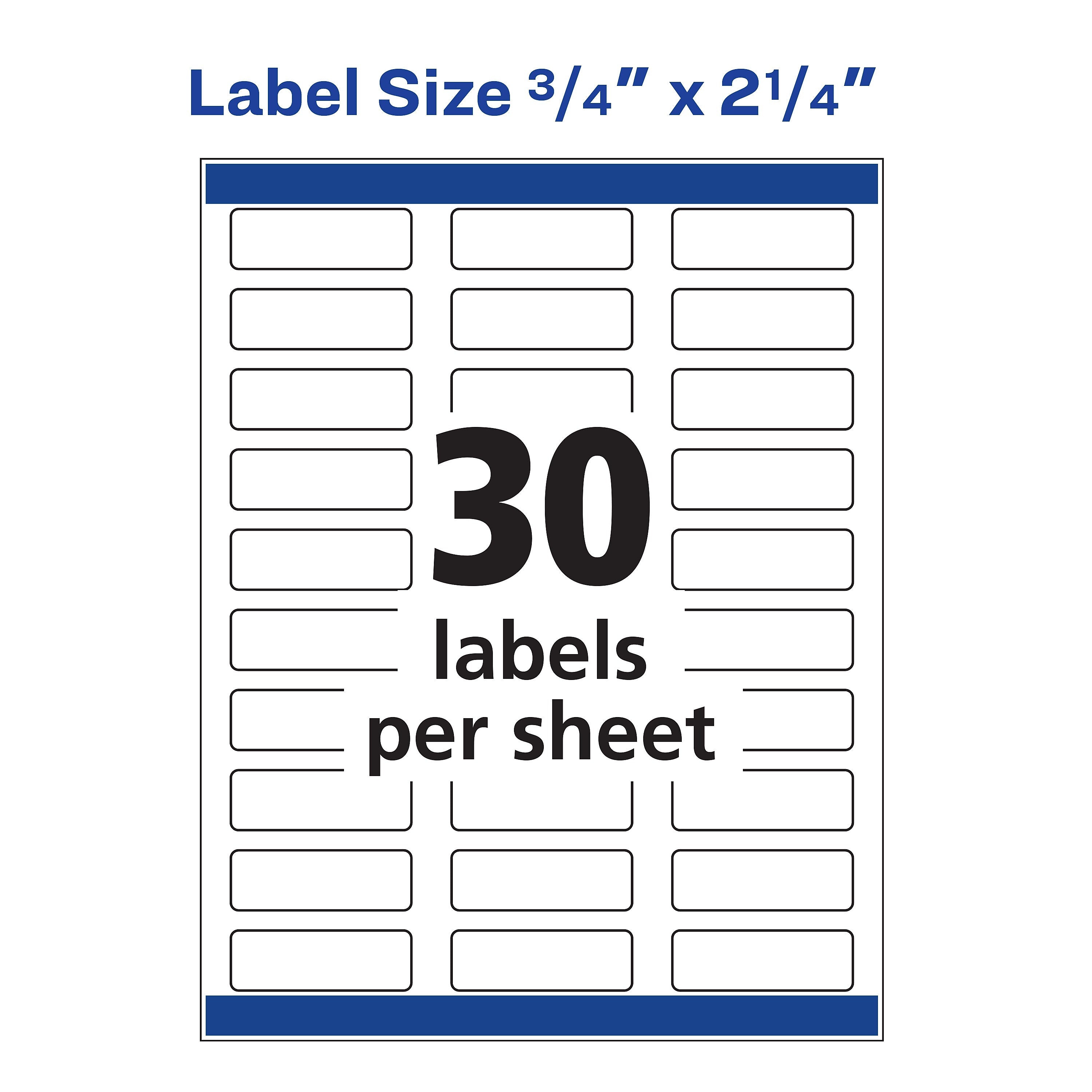 Avery Sure Feed Inkjet Return Address Labels, 3/4" x 2-1/4", 600 Labels/Pack (8257)