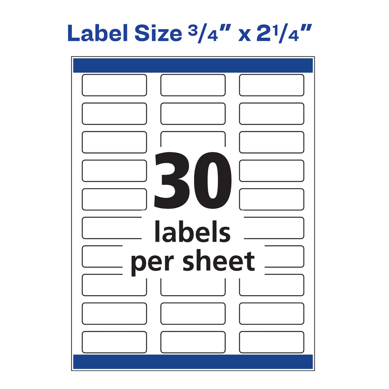 Avery Sure Feed Inkjet Return Address Labels, 3/4" x 2-1/4", 600 Labels/Pack (8257)
