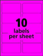 Avery Sure Feed Laser Shipping Labels, 2"x 4", Neon Magenta, 1,000 Labels/Box (5974)