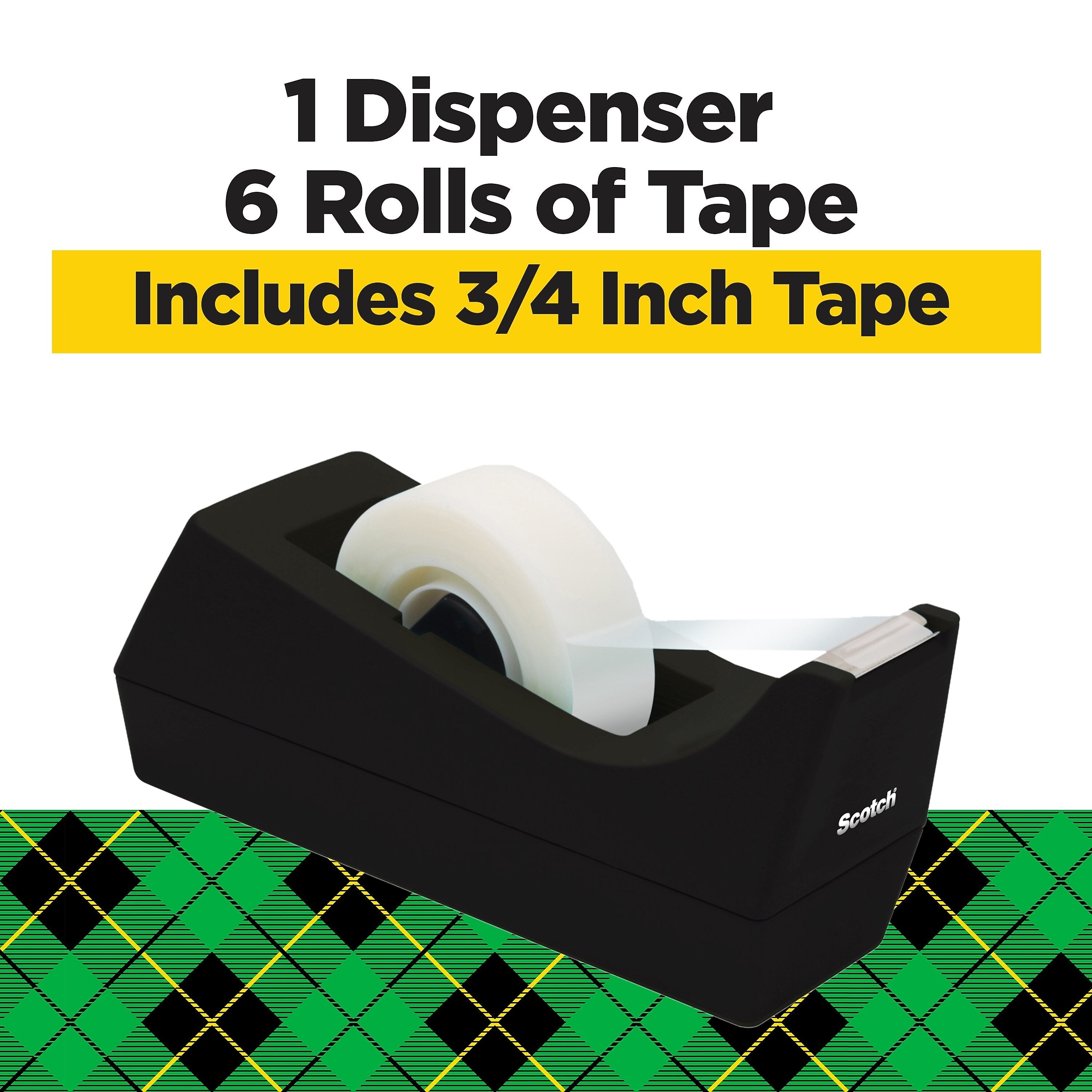Scotch Magic Invisible Clear Tape With Dispenser, 0.75" x 27.77 yds., 1" Core, 6 Rolls/Pack (MMM810K6C38)