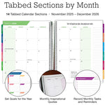 2026 Global Printed Products Rainbow Gold Marble 8.5" x 11" Weekly & Monthly Planner, Paperboard Cover (NRY26-DCY-36)